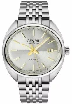 Gevril Five Points Men's 48702 Swiss Made Automatic Sellita SW200 Stainless Steel Luminous Date Watch