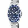 Gevril Men's Wall Street Royal BLU Dial Royal BLU Ceramic Bezel Stainless Steel Bracelet