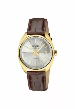 Gevril Five Points Men's Silver Dial Genuine Italian Leather Strap