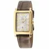Gevril Ave of Americas Mini Women’s IPYG Stainless Steel Case, White MOP Dial Watch, Genuine Tan Leather Strap