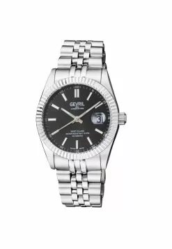Gevril Men's Automatic West Village Black Sunray Dial Stainless Steel Bracelet