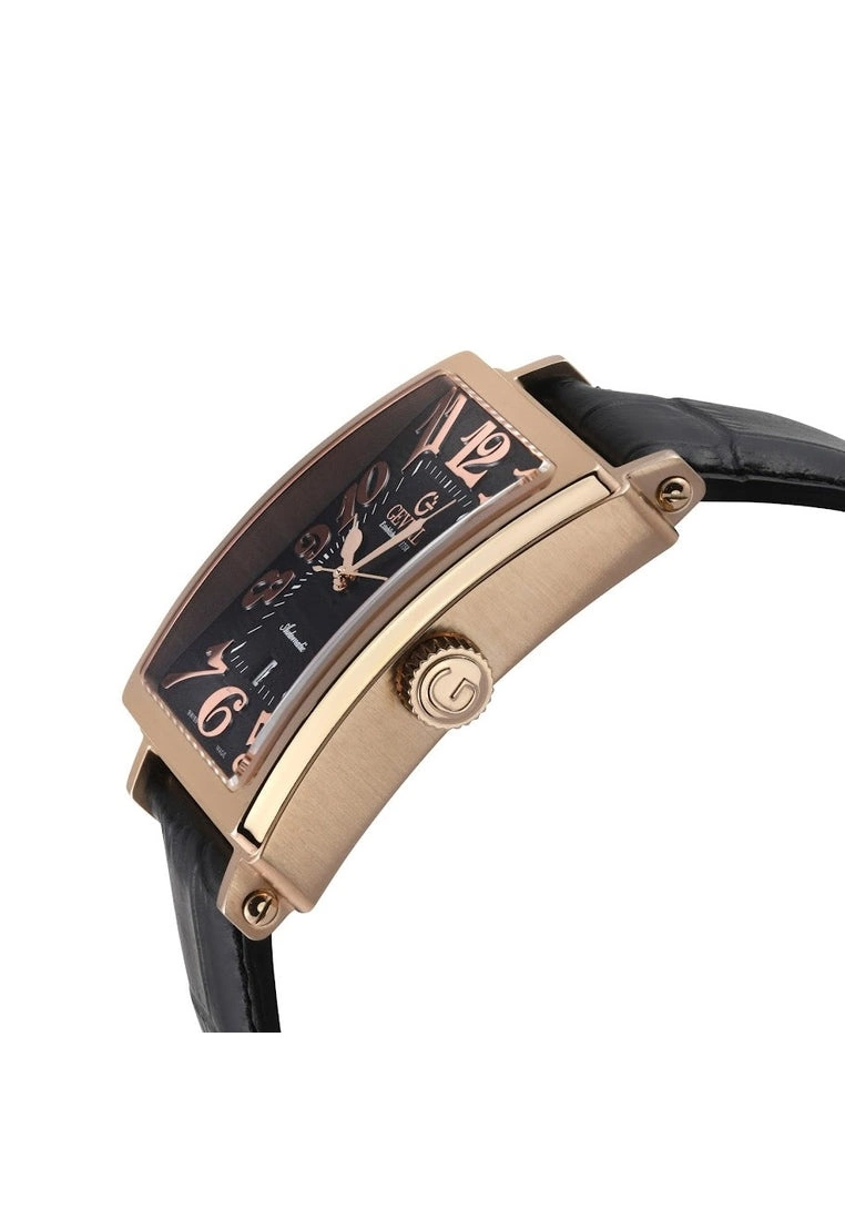 Gevril Men's Avenue of America's 15201-2 Swiss Automatic IP Rose Gold Black dial, Genuine Black Leather Band 2 Gevril Men's Avenue of America's 15201-2 Swiss Automatic IP Rose Gold Black dial, Genuine Black Leather Band - Image 2
