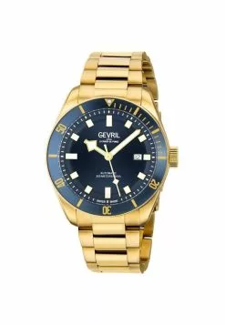 Gevril Men's Yorkville Blue Dial IP Yellow Gold Watch