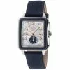 Gevril GV2 Bari Blue Enamel White MOP Dial Diamond Watch, Genuine Blue Leather Strap