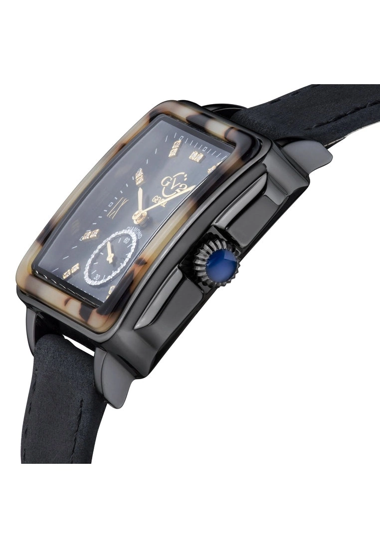 Gevril GV2 Bari Tortoise Women's IP Black Case Black Mother Of Pearl Dial Black Suede Strap Watch 2 Gevril GV2 Bari Tortoise Women's IP Black Case Black Mother Of Pearl Dial Black Suede Strap Watch - Image 2
