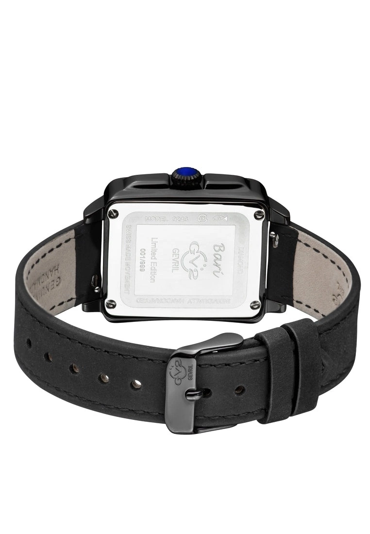 Gevril GV2 Bari Tortoise Women's IP Black Case Black Mother Of Pearl Dial Black Suede Strap Watch 3 Gevril GV2 Bari Tortoise Women's IP Black Case Black Mother Of Pearl Dial Black Suede Strap Watch - Image 3