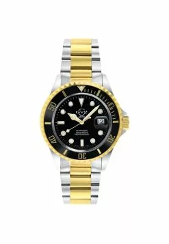 Gevril GV2 Men's Liguria 42257 Swiss Automatic Black Dial Two Tone Stainless Steel Date Watch