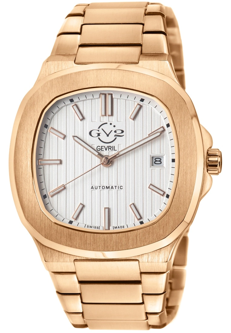 Gevril GV2 Automatic Men's Potente White Dial Rose Gold Bracelet Watch 1 Gevril GV2 Automatic Men's Potente White Dial Rose Gold Bracelet Watch