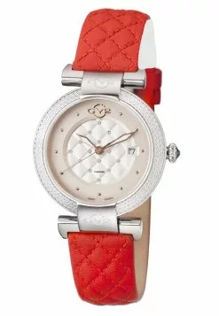 Gevril GV2 Berletta Womens White Dial Red Quilted Strap Watch