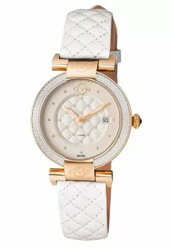 Gevril GV2 Berletta Women'sWhite Dial White Quilted Calfskin Leather Watch