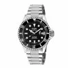 Gevril Men's Wall Street BLK Dial BLK Ceramic Bezel Stainless Steel Bracelet