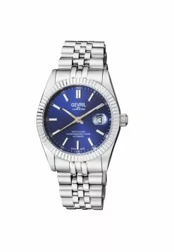 Gevril Men's Automatic West Village Blue Sunray Dial Stainless Steel Bracelet
