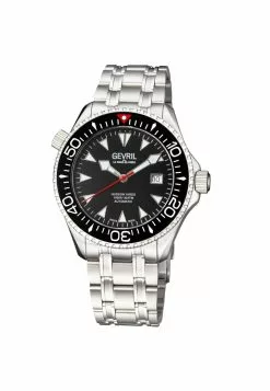 Gevril Men's Hudson Yards black dial Stainless steel watch