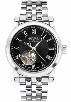 Gevril Men's Madison SS Black Dial SS Band