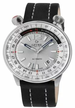 Gevril Men's Wallabout Silver Dial Stainless Steel Watch