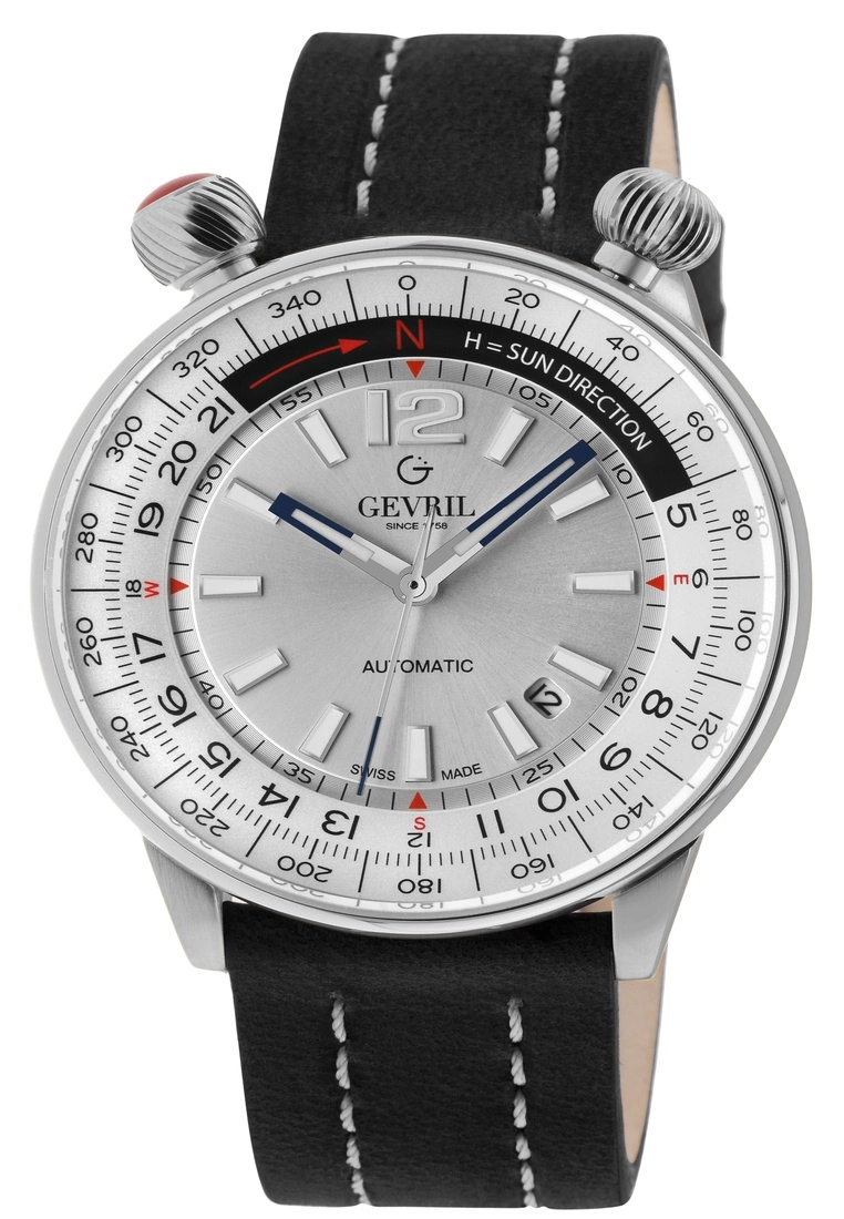 Gevril Men's Wallabout Silver Dial Stainless Steel Watch 1 Gevril Men's Wallabout Silver Dial Stainless Steel Watch