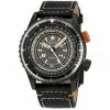 Gevril GV2 Contasecondi Men's Grey/Orange Dial Black Calfskin Leather Watch