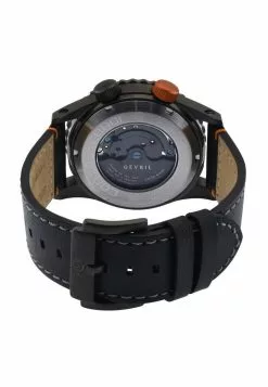 Gevril GV2 Contasecondi Men's Grey/Orange Dial Black Calfskin Leather Watch -Gevril Sales Shop gevril 0299 1678436 3