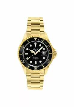 Gevril GV2 Men's Liguria 42227 Swiss Automatic Black Dial Yellow Gold Stainless Steel Date Watch