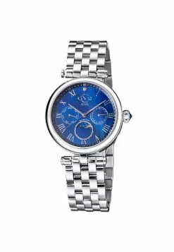 Gevril GV2 Florence Women's Blue Mother of Pearl Dial Diamond Cut Ring on Dial Stainless Steel Bracelet Watch