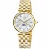 Gevril GV2 Florence Women's Mother of Pearl Dial Diamond Cut Ring on Dial Gold Tone Bracelet Watch