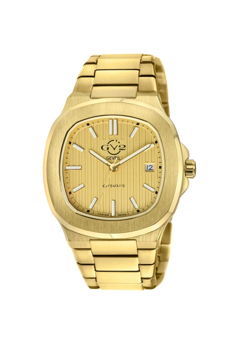 Gevril GV2 Automatic Men's Potente 18105 Swiss Automatic Yellow Gold Stainless Steel Luminous Date Watch 1 Gevril GV2 Automatic Men's Potente 18105 Swiss Automatic Yellow Gold Stainless Steel Luminous Date Watch