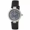 Gevril GV2 Matera Women's Swiss Quartz Black Mother of Pearl Dial Black Suede Strap Diamond Watch