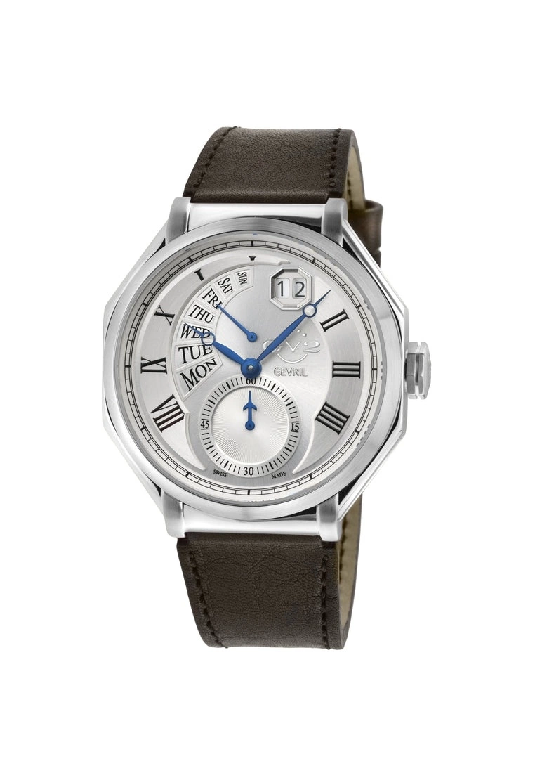 Gevril GV2 Men's Marchese 42420 Swiss Quartz Genuine Italian Brown Leather Watch 1 Gevril GV2 Men's Marchese 42420 Swiss Quartz Genuine Italian Brown Leather Watch
