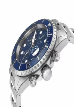 Gevril Men's Wall Street Chrono Blue Dial Blue Ceramic Bezel 316L Stainless Steel Bracelet -Gevril Sales Shop gevril 0321 1048436 3
