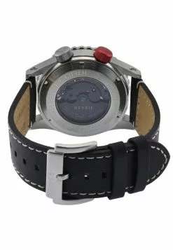 Gevril GV2 Contasecondi Men's Black/Red Dial Black Calfskin Leather Watch -Gevril Sales Shop gevril 0332 2478436 3