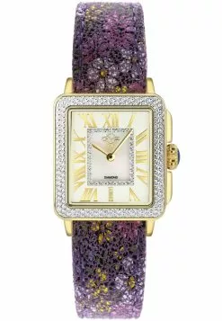 Gevril GV2 Padova Women's-Leather Floral Purple Strap