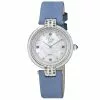 Gevril GV2 Matera Women's Swiss Quartz White Mother of Pearl Dial Blue Suede Strap Diamond Watch