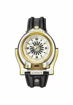 Gevril GV2 Triton Men's 3403 Swiss Automatic Mechanical Silver Dial Black Leather Watch