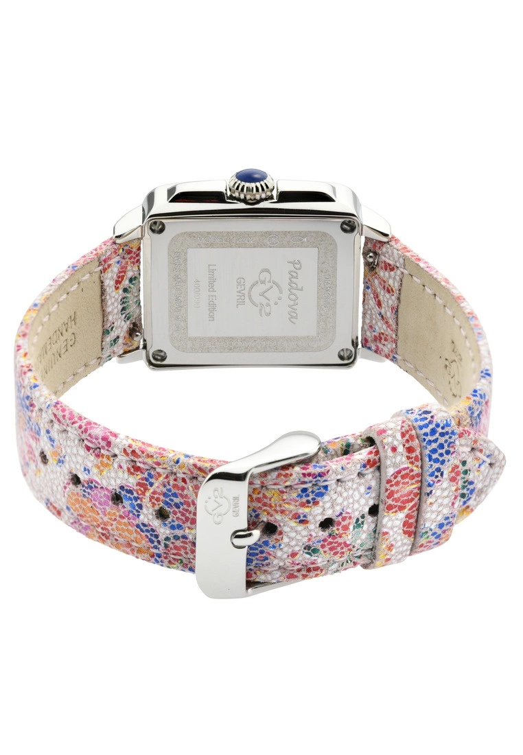 Gevril GV2 Padova Women's-Leather Pink Floral Strap 2 Gevril GV2 Padova Women's-Leather Pink Floral Strap - Image 2