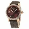 Gevril GV2 Ravenna Womens Brown Mother of Pearl Dial Brown Suede Embossed Strap Watch