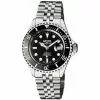 Gevril Men's Wall Street BLK Dial BLK Ceramic Bezel Stainless Steel Bracelet