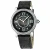 Gevril GV2 Womens Marsala 9861 Swiss Quartz Diamond Black Leather Watch