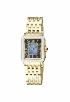 Gevril GV2 Women's Padova 12307B Swiss Quartz Mother of Pearl Diamond Yellow Gold Stainless Steel Watch