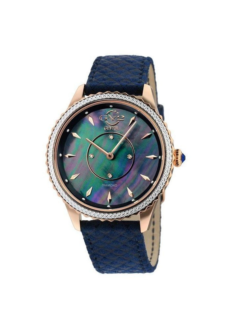 Gevril GV2 Siena Womens Blue MOP Dial Blue Leather Strap Watch 1 Gevril GV2 Siena Womens Blue MOP Dial Blue Leather Strap Watch