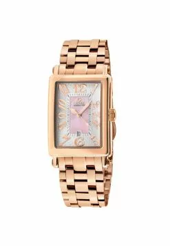 Gevril Ave of Americas Mini Women’s Rose Stainless Steel Case, Pink MOP Dial Watch