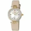 Gevril GV2 Matera Women's Swiss Quartz White Mother of Pearl Dial Ecru Suede Strap Diamond Watch