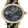 Gevril GV2 Ravenna Women's Black MOP Dial Gold Tone Case Calfskin Leather Watch