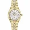 Gevril GV2 Naples 12402 Women's Swiss Quartz Yellow Gold Stainless Steel Diamond Date Watch