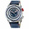 Gevril GV2 Contasecondi Men's Blue/Red Dial Blue Calfskin Leather Watch
