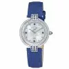 Gevril GV2 Matera Women's Swiss Quartz White Mother of Pearl Dial Blue Suede Strap Diamond Watch