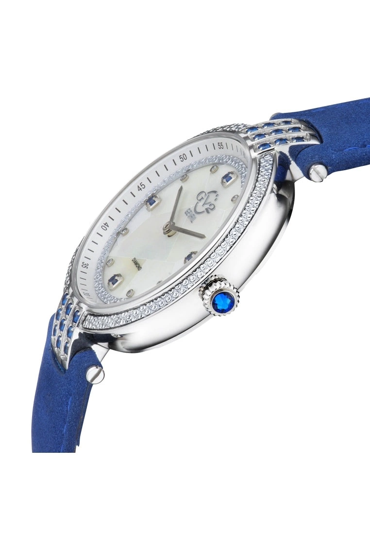 Gevril GV2 Matera Women's Swiss Quartz White Mother of Pearl Dial Blue Suede Strap Diamond Watch 2 Gevril GV2 Matera Women's Swiss Quartz White Mother of Pearl Dial Blue Suede Strap Diamond Watch - Image 2