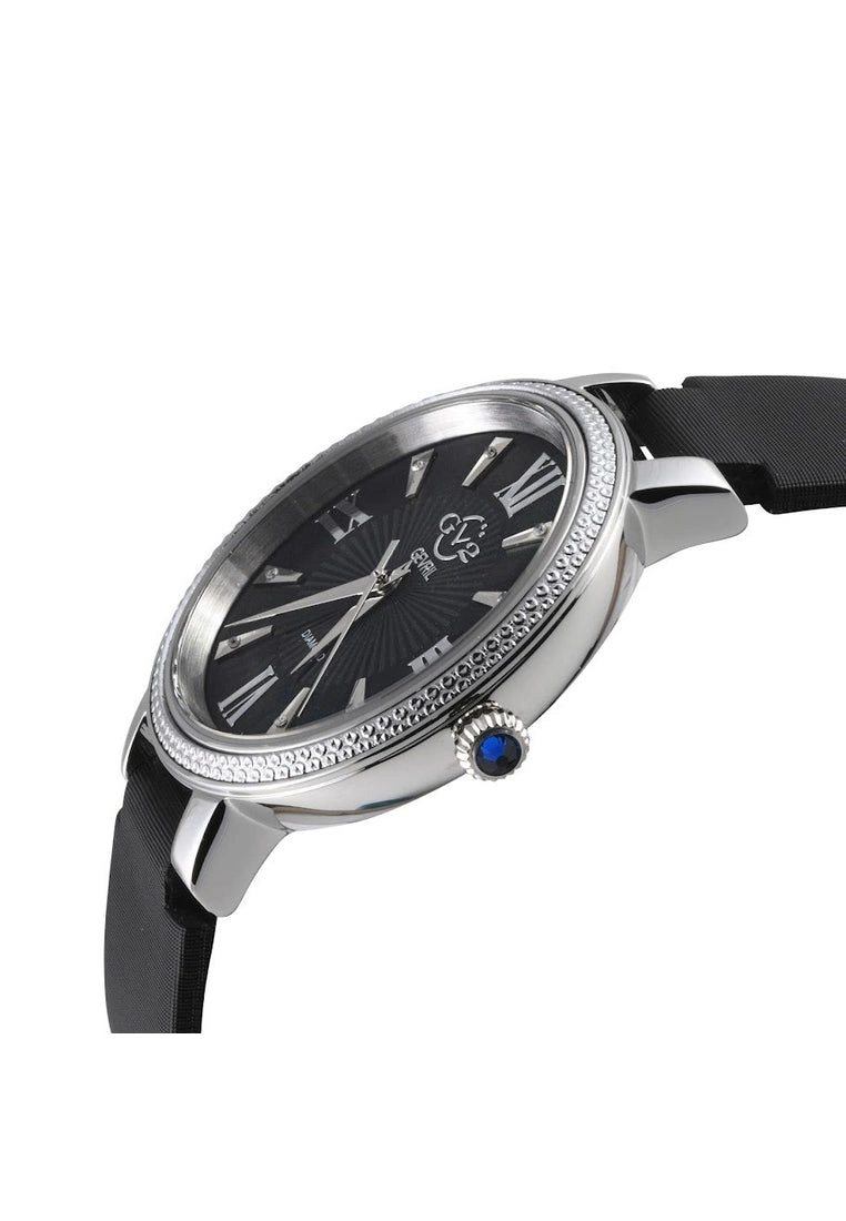 Gevril GV2 Women's Genoa Black MOP Dial, Stainless Steel Diamond Watch with Leather Strap 2 Gevril GV2 Women's Genoa Black MOP Dial, Stainless Steel Diamond Watch with Leather Strap - Image 2