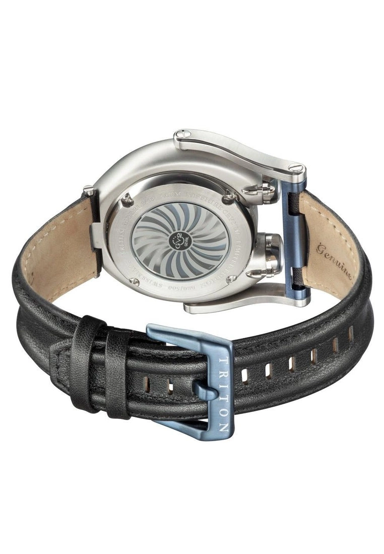 Gevril GV2 Triton Men's Black Dial Calfskin Black Leather Watch 3 Gevril GV2 Triton Men's Black Dial Calfskin Black Leather Watch - Image 3