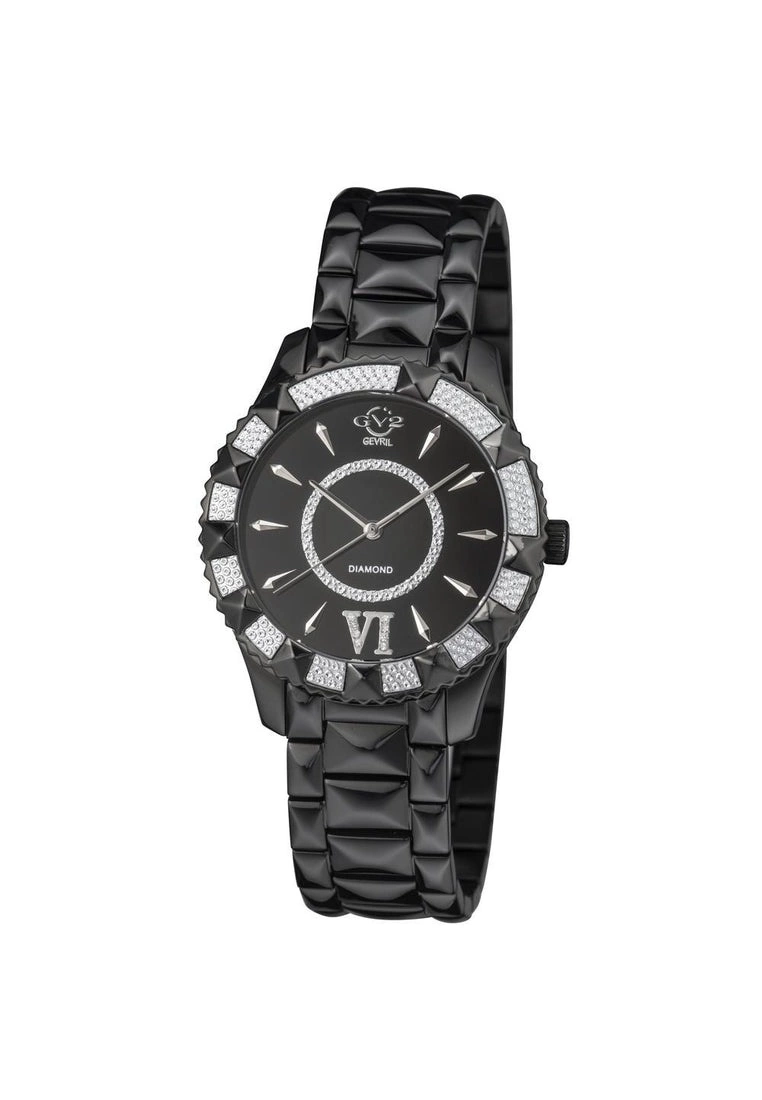 Gevril GV2 Venice Womens Black Dial IP Black Stainless Steel Watch.. 1 Gevril GV2 Venice Womens Black Dial IP Black Stainless Steel Watch..