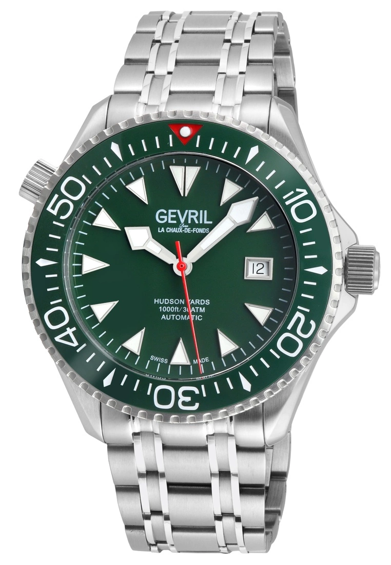 Gevril Men's Hudson Yards green dial Stainless steel watch 1 Gevril Men's Hudson Yards green dial Stainless steel watch